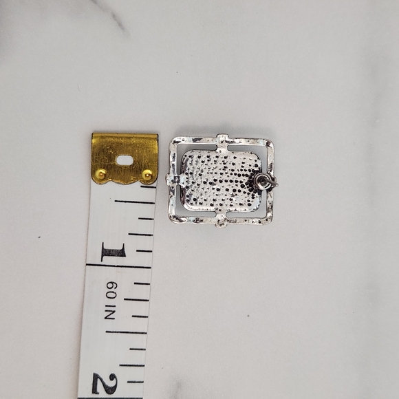 Paparazzi Jewelry "Center Stagecoach" Turquoise Silver Frame Earrings - Picture 8 of 8